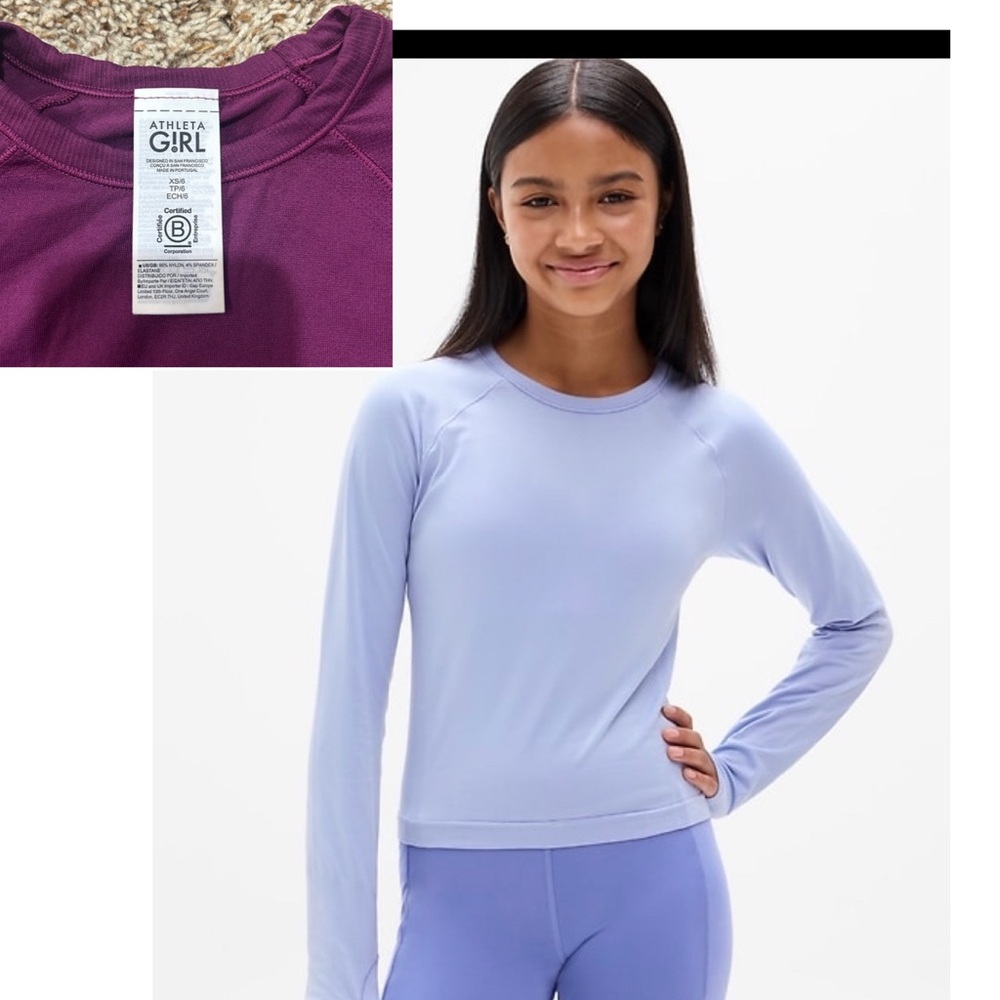 Athleta Girl Purple Long Sleeve Top